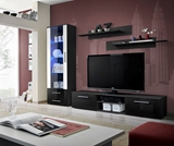 Show details for ASM Galino A Wall Unit Black/Black Gloss/White Gloss