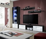 Show details for ASM Galino A Wall Unit Black/White Gloss/Black Gloss