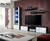 Show details for ASM Galino A Wall Unit Black/White Gloss