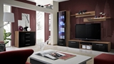 Show details for ASM Galino B Wall Unit Plum/Black Gloss