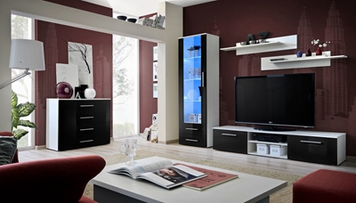 Picture of ASM Galino B Wall Unit White/Black Gloss