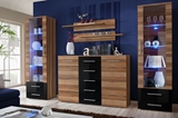 Show details for ASM Galino D Wall Unit Plum/Black Gloss/Plum