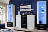 Show details for ASM Galino D Wall Unit White/Black Gloss/White Gloss