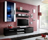 Show details for ASM Galino E Wall Unit Black/Black Gloss/White Gloss