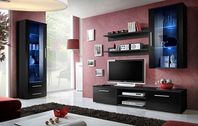 Picture of ASM Galino F Wall Unit Black/Black Gloss