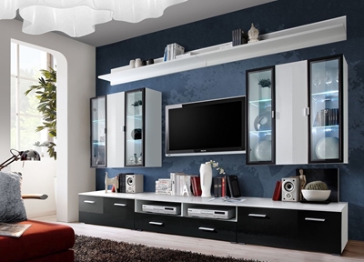 Picture of ASM Iceland Living Room Wall Unit Set White/Black