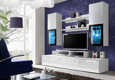 Picture of ASM Mini Living Room Wall Unit Set LED White