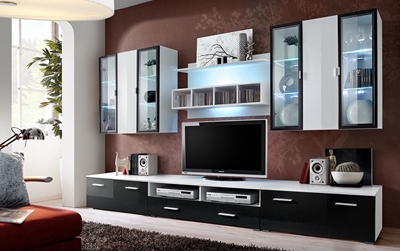 Picture of ASM Quadro Living Room Wall Unit Set White/Black