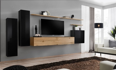 Picture of ASM Switch I Wall Unit Wotan Oak/Black