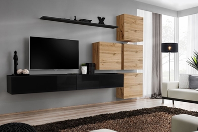 Picture of ASM Switch IX Wall Unit Black/Wotan Oak