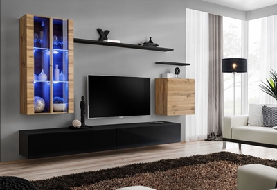 Picture of ASM Switch XII Wall Unit Black/Wotan Oak