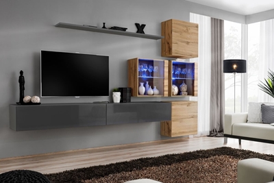 Picture of ASM Switch XIX Wall Unit Graphite/Wotan Oak