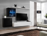 Show details for ASM Switch XV Living Room Wall Unit Set Black/White