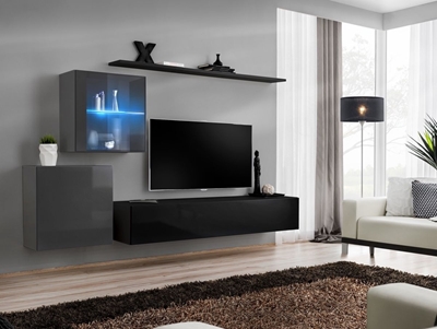 Picture of ASM Switch XV Living Room Wall Unit Set Graphite/Black