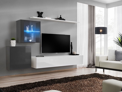 Picture of ASM Switch XV Living Room Wall Unit Set White/Graphite