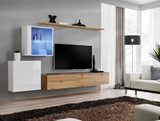 Show details for ASM Switch XV Living Room Wall Unit Set White/Wotan Oak