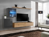 Show details for ASM Switch XV Living Room Wall Unit Set Wotan Oak/Graphite