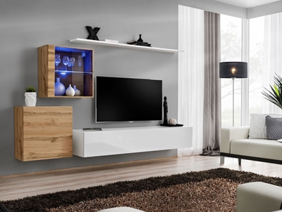 Picture of ASM Switch XV Living Room Wall Unit Set Wotan Oak/White