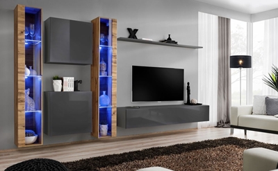 Picture of ASM Switch XVI Wall Unit Graphite/Wotan Oak