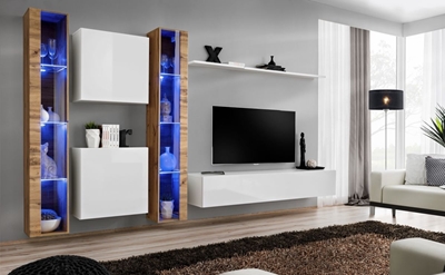 Picture of ASM Switch XVI Wall Unit White/Wotan Oak