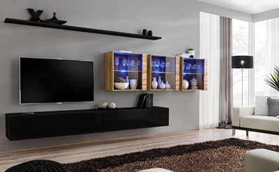 Picture of ASM Switch XVII Wall Unit Black/Wotan Oak