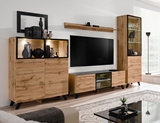 Show details for ASM Thin Living Room Wall Unit Set Wotan Oak/Black