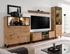 Picture of ASM Thin Living Room Wall Unit Set Wotan Oak/Black