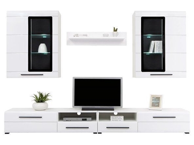 Picture of Black Red Whit Argus Wall Unit White