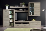 Show details for Black Red White Cancan 1 Wall Unit San Remo Oak