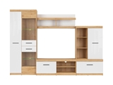 Show details for Black Red White Evora 1 Wall Unit Oak Minerva/White