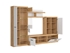 Picture of Black Red White Evora 1 Wall Unit Oak Minerva/White