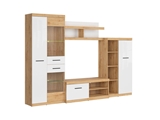 Show details for Black Red White Evora 2 Wall Unit Oak Minerva/White