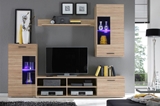 Show details for Black Red White Frontal Wall Unit Sonoma Oak