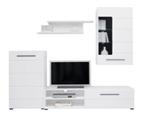 Show details for Black Red White Lena Wall Unit White