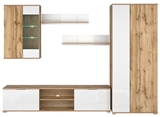 Show details for Black Red White Zele Wall Unit White/Brown