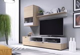 Show details for Halmar Snap Living Room Wall Unit Set Sonoma Oak/White Matt