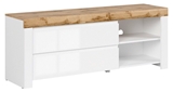 Show details for TV galds Black Red White Holten White/Wotan Oak, 1560x420x605 mm