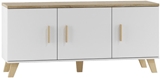 Show details for TV galds Cama Meble Lotta 150 3D White/Sonoma Oak, 1500x450x690 mm