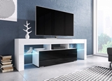 Show details for TV galds Cama Meble Toro 138 White / Black, 1380x400x410 mm