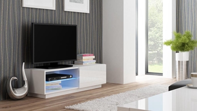 Picture of TV galds Halmar Livo RTV 120S Glossy White, 1200x400x380 mm