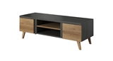 Show details for TV galds Idzczak Meble Laos 08 Black Pine/Riviera Oak, 1400x500x500 mm