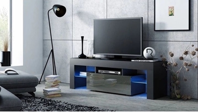 Picture of TV galds Pro Meble Milano 130 Black/Grey, 1300x350x450 mm