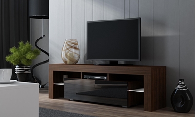 Picture of TV galds Pro Meble Milano 130 Walnut/Black, 1300x350x450 mm