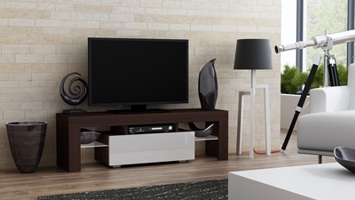 Picture of TV galds Pro Meble Milano 130 Wenge/White, 1300x350x450 mm