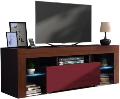 Picture of TV galds Pro Meble Milano 130 With Light Walnut/Red, 1300x350x450 mm