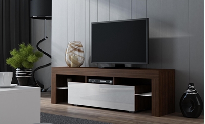 Picture of TV galds Pro Meble Milano 130 With Light Walnut/White, 1300x350x450 mm