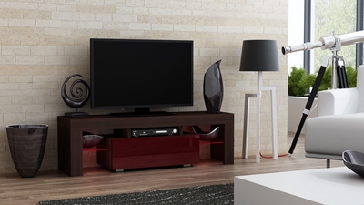 Picture of TV galds Pro Meble Milano 130 With Light Wenge/Red, 1300x350x450 mm