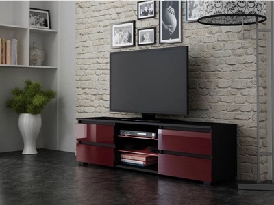 Picture of TV galds Pro Meble Milano 150 Black/Red, 1500x350x420 mm