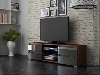 Picture of TV galds Pro Furniture Milano 150 Walnut / Gray, 1500x350x420 mm