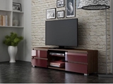 Show details for TV galds Pro Furniture Milano 150 Walnut / Red, 1500x350x420 mm